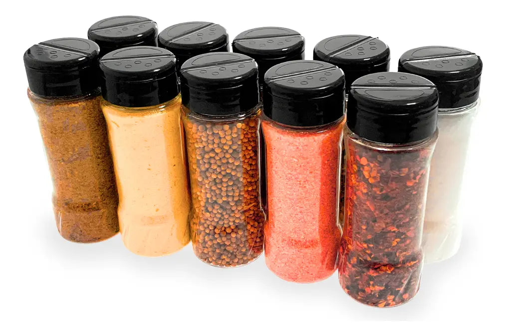 Kit até 18 Potes Tempero Condimentos + Caneta + Etiquetas 100 ml Kit Completo Para Cozinha