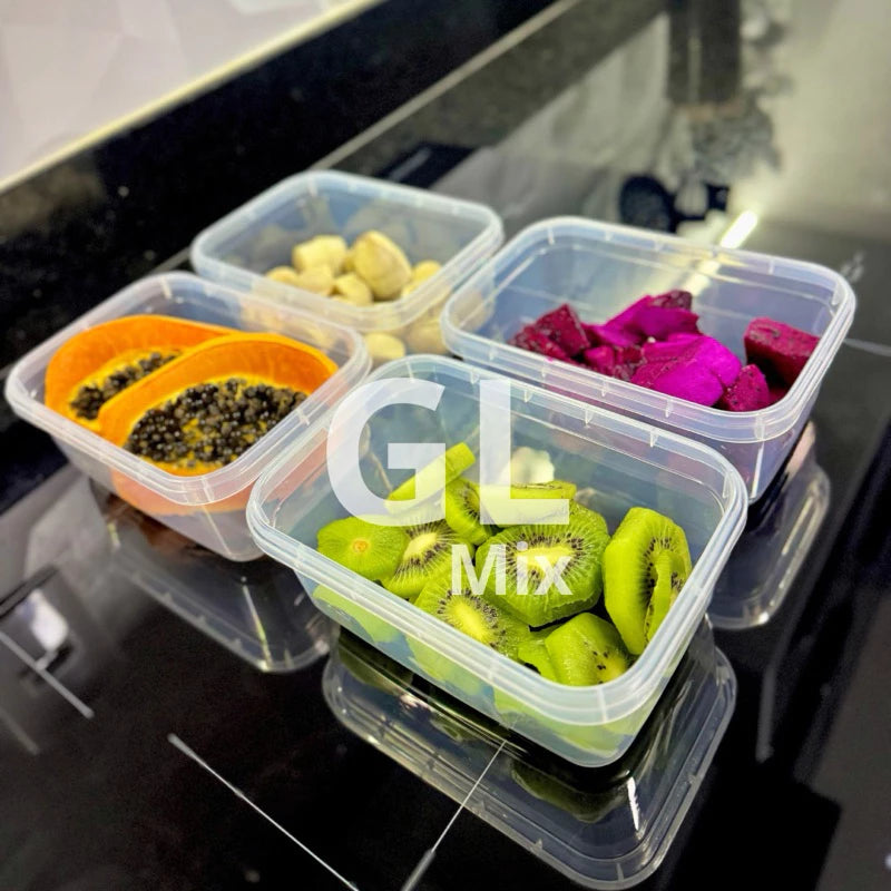 Kit 10 Marmita Potes 800ml com Travas Laterais BPA FREE - Alimentos organizadores de congelador