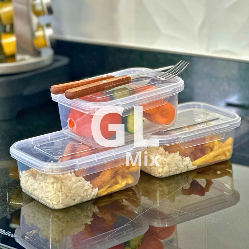 Kit 10 Marmita Potes 800ml com Travas Laterais BPA FREE - Alimentos organizadores de congelador
