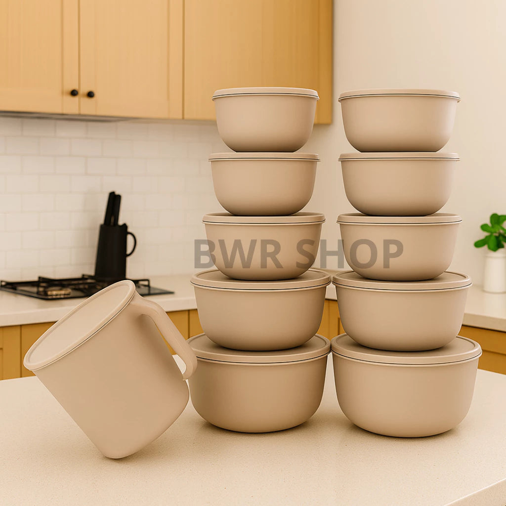 Kit 10 Potes Bowl + Jarra 1.800L