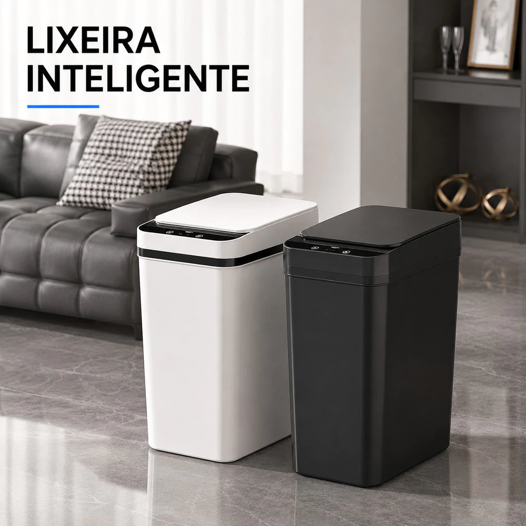 Lixeira Inteligente 13L Automática - Sensor de Movimento, Tampa Sem Contato