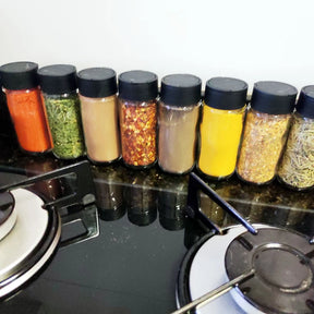 Kit até 18 Potes Tempero Condimentos + Caneta + Etiquetas 100 ml Kit Completo Para Cozinha