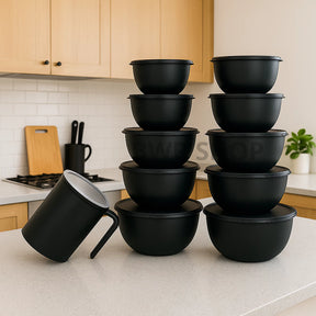 Kit 10 Potes Bowl + Jarra 1.800L