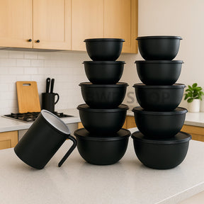 Kit 10 Potes Bowl + Jarra 1.800L