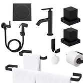 Acessórios Banheiro Preto Fosco Completo - Torneira Bica Alta, Ducha Higiênica e Ralo Click 10x10