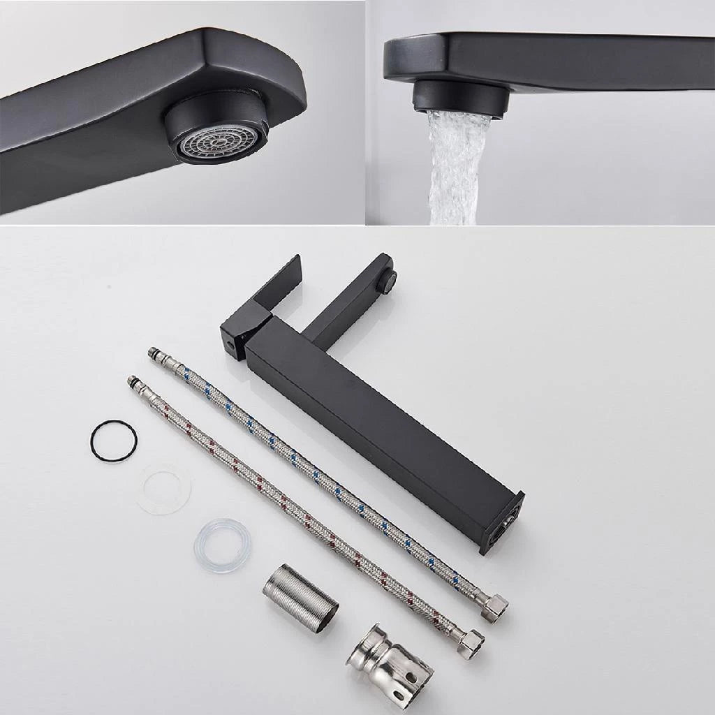 Torneira Banheiro Lavabo Luxo Monocomando Alta Metal Preta