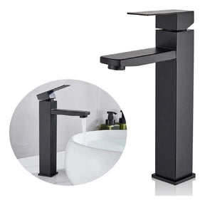 Torneira Banheiro Lavabo Luxo Monocomando Alta Metal Preta