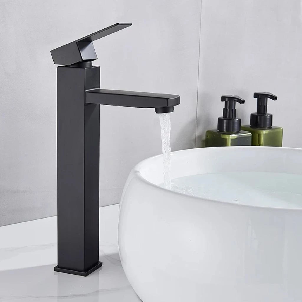 Torneira Banheiro Lavabo Luxo Monocomando Alta Metal Preta