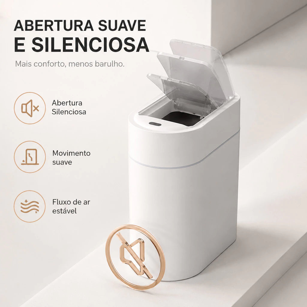 Lixeira Inteligente 13L Automática - Sensor de Movimento, Tampa Sem Contato
